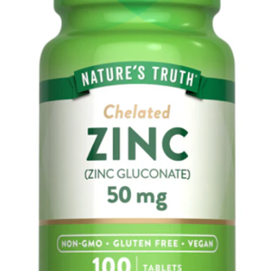 Chelated Zinc 50 mg (Zinc Gluconate) - 100 Tablets